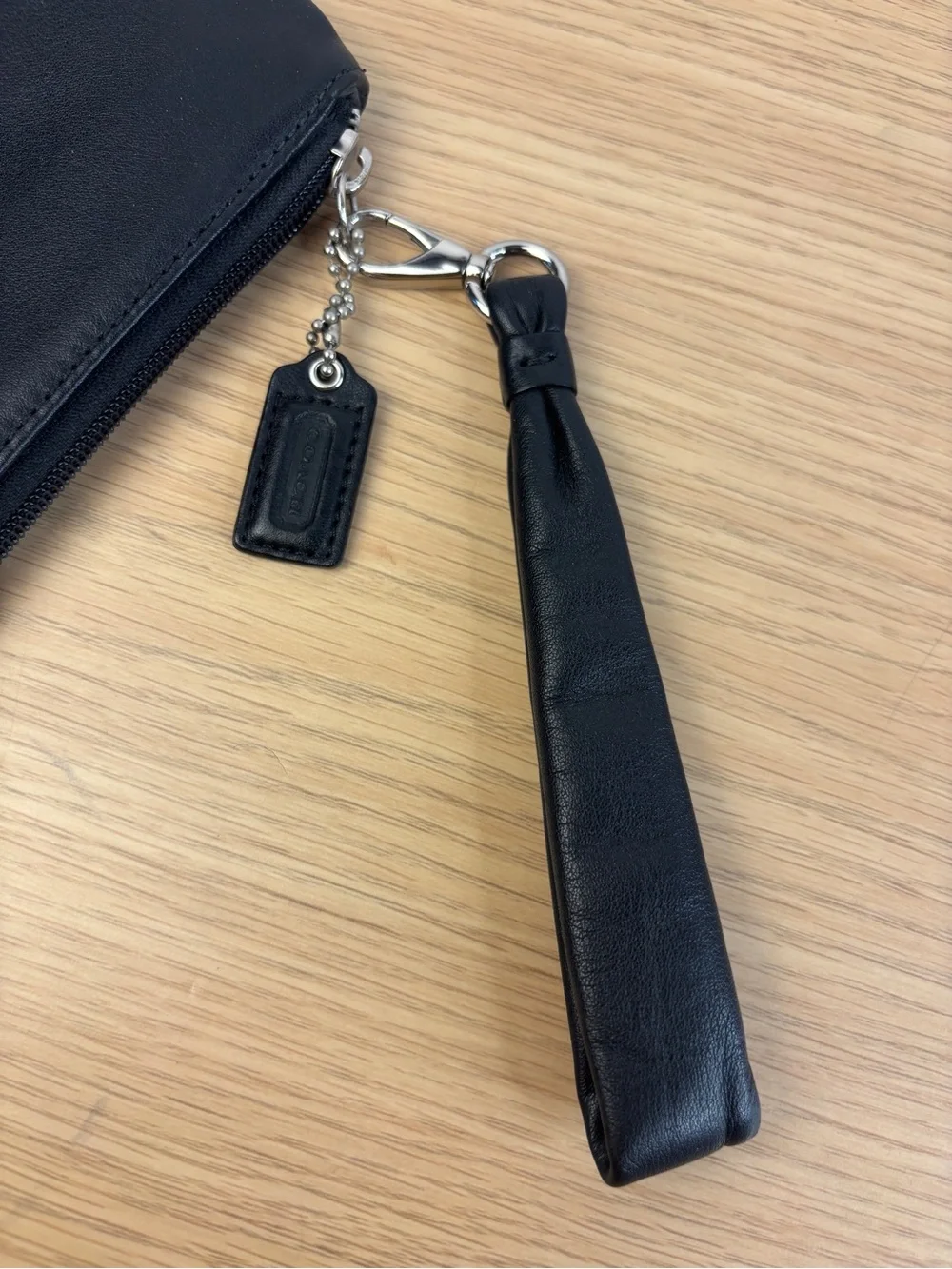 Y2K Coach Black Leather Wristlet‎ Clutch